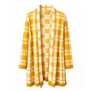 Salon Studio Yellow and White Longline Cardigan Medium